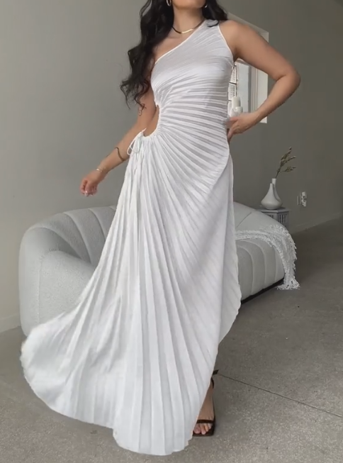 One-shoulder Hollow Maxi Dress