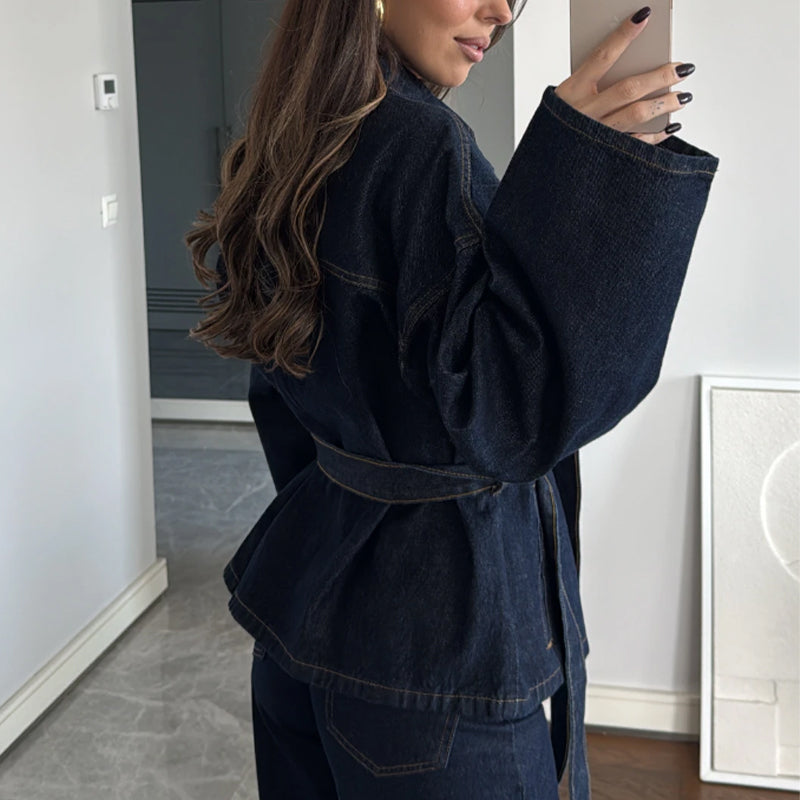 Denim Belted Jacket