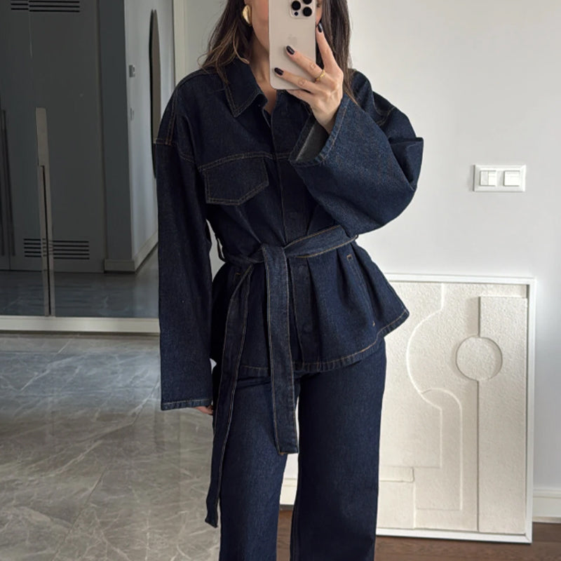 Denim Belted Jacket