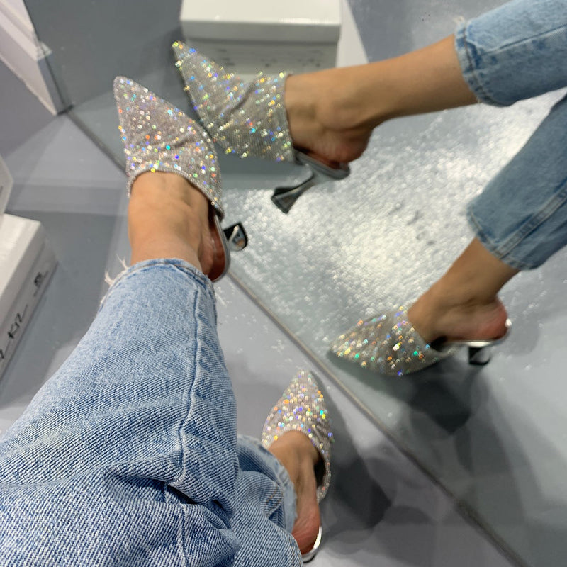 Silver Casual Slippers