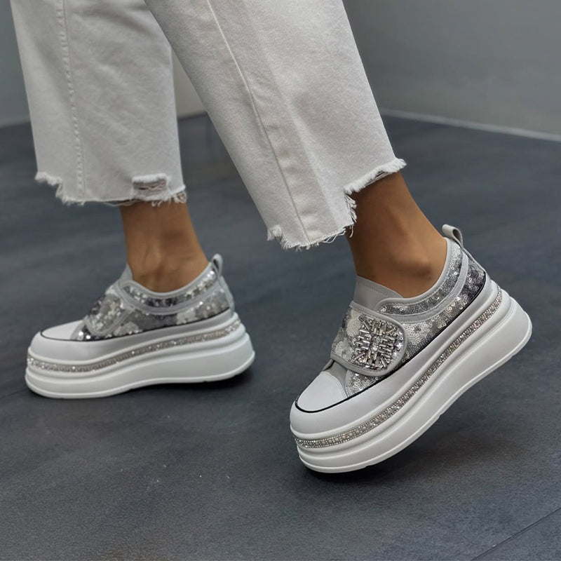 Crystal Velcro Heightening Shoes