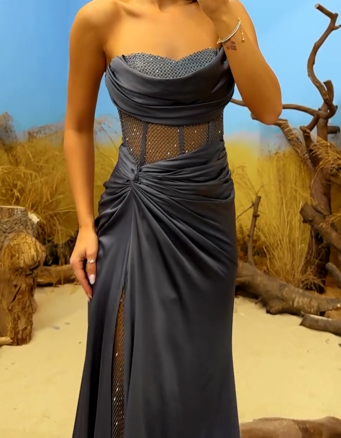 Gray Party Maxi Dress