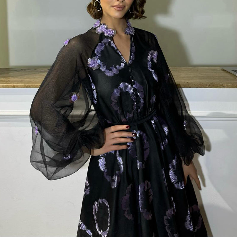 Jacquard Tulle Dress