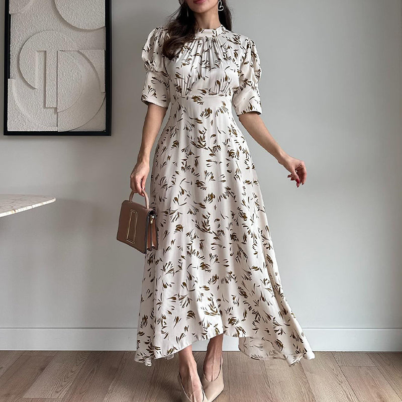 Patterned Satin Dress