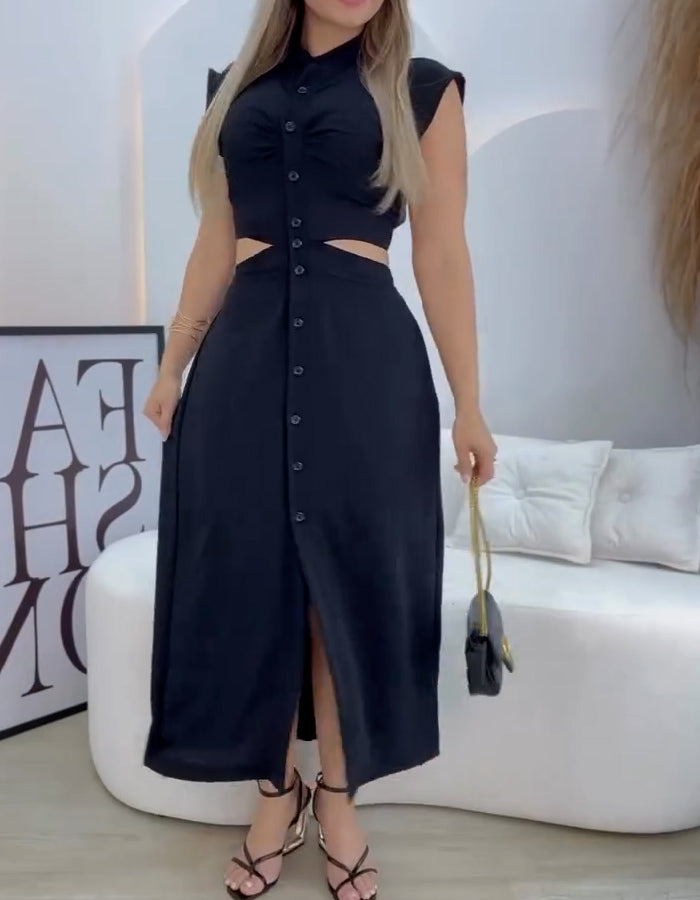 Comfort Button Dress