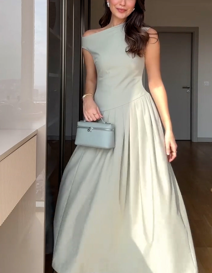 Solid Color Slim Dress