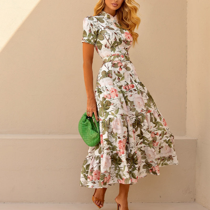 Floral Printed Belted Dress