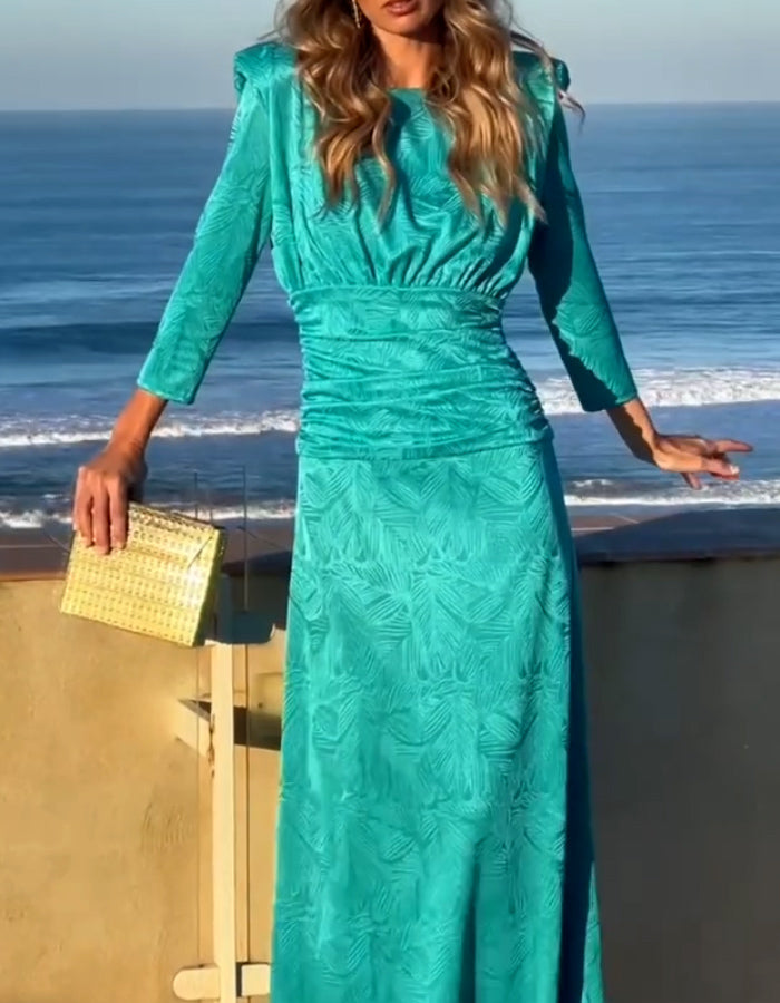 Green Jacquard Charming Dress