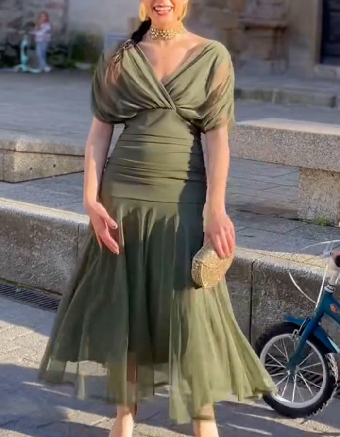 Dark Green Tulle Dress