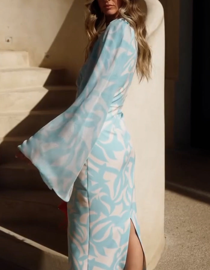 Blue Chic Satin Dress