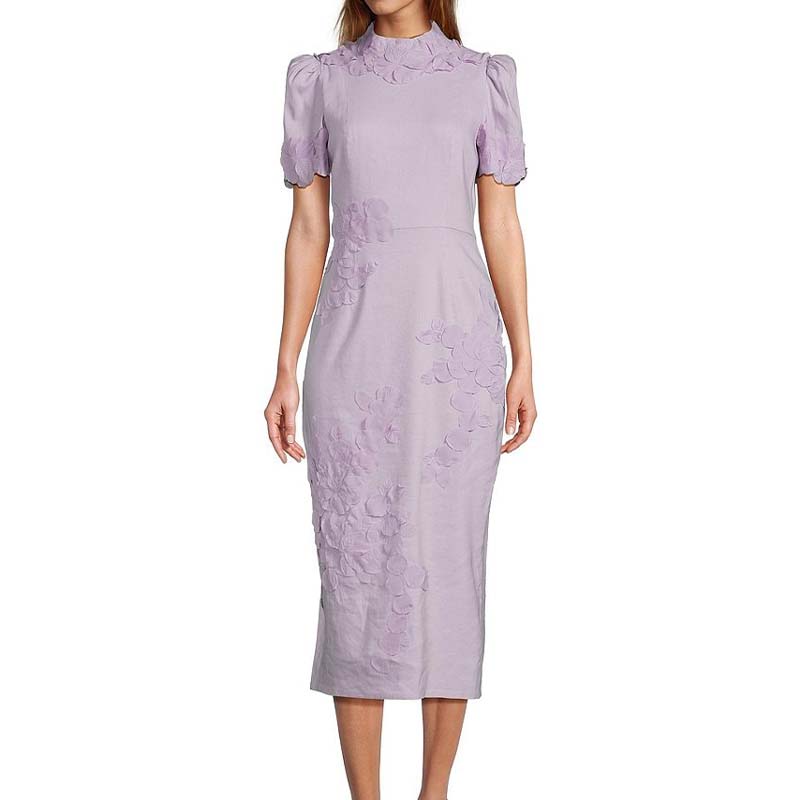 Floral Mock Neck Dress