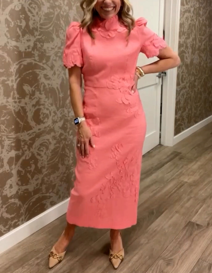 Floral Mock Neck Dress