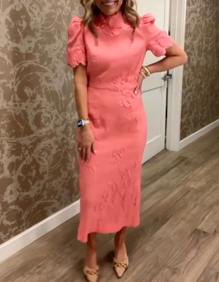 Floral Mock Neck Dress