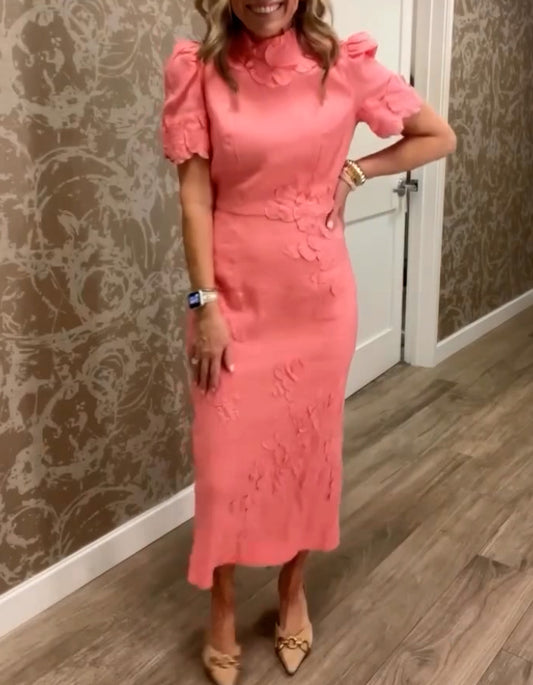 Floral Mock Neck Dress