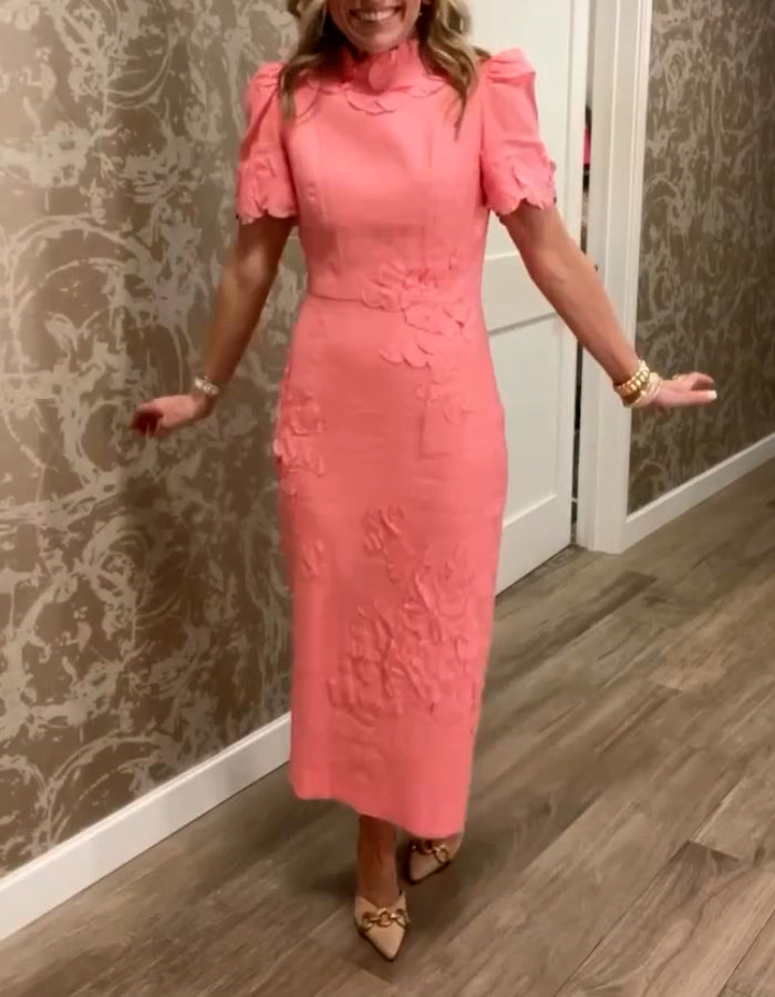 Floral Mock Neck Dress