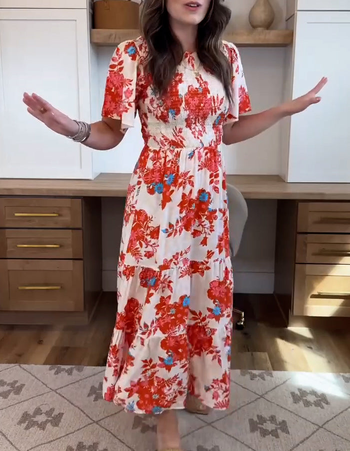 Crew Neck Flowy Dress