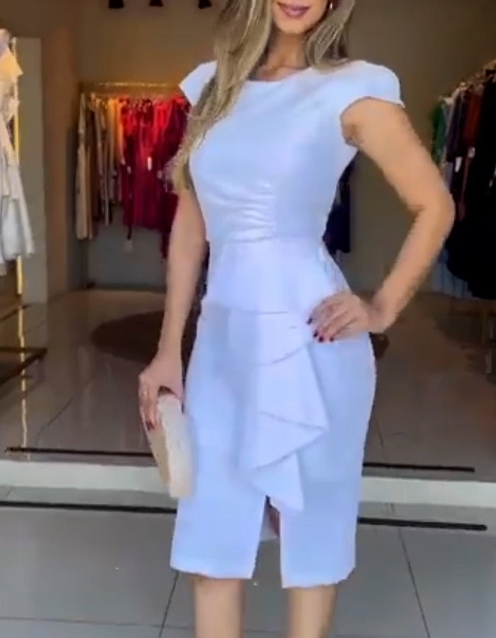 White Wave Slim Dress