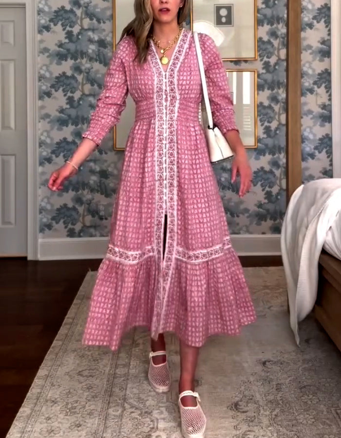 Pink Long Sleeve Dress