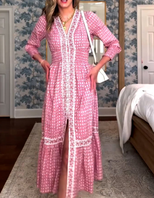 Pink Long Sleeve Dress