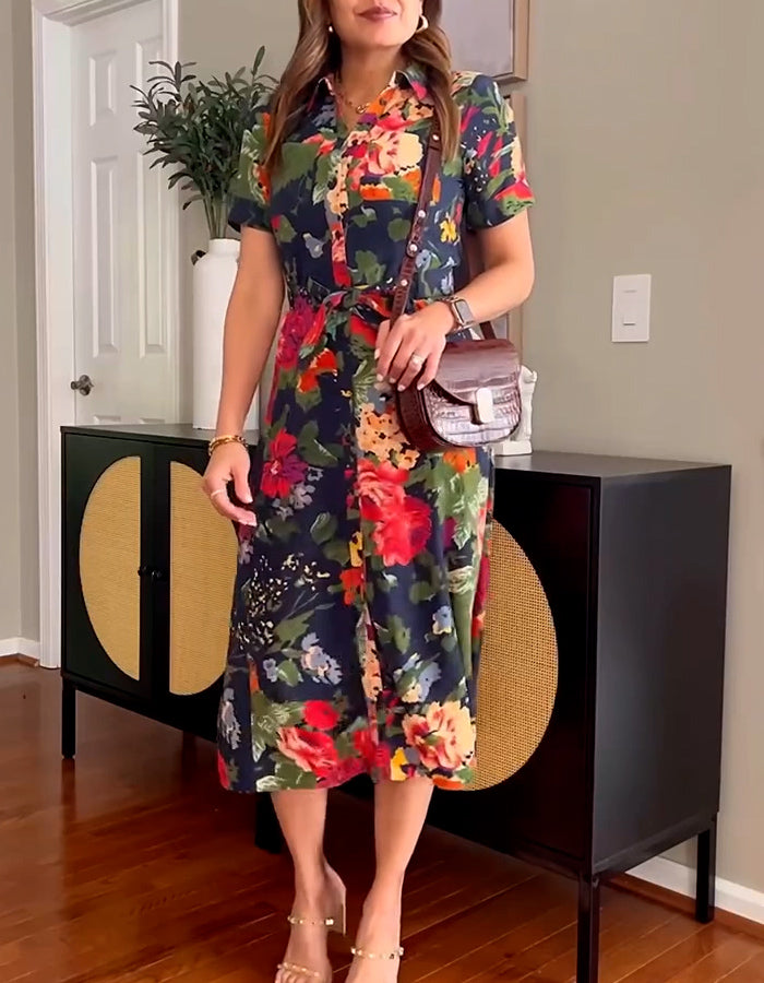 Flower Print Casual Dress