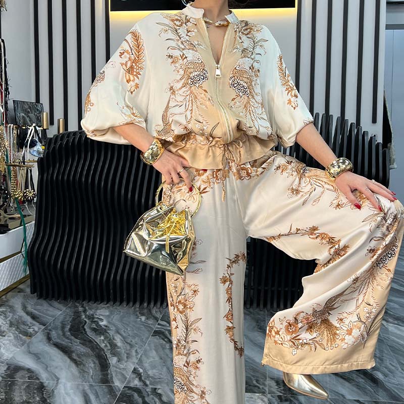 Gold Silk Casual Sets