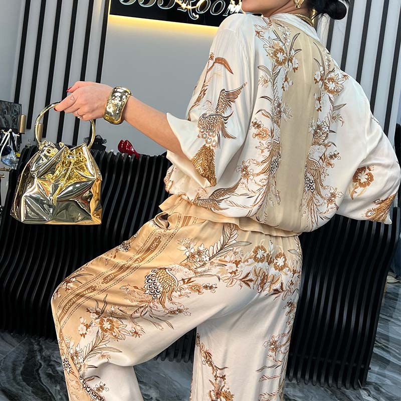 Gold Silk Casual Sets