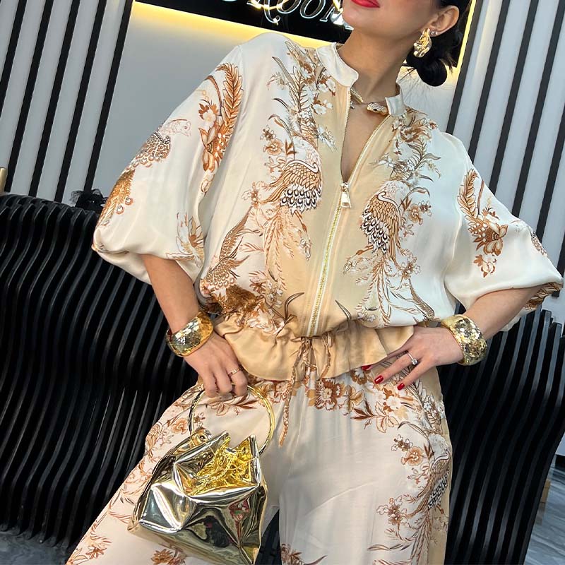 Gold Silk Casual Sets