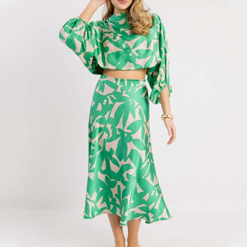 Green Palm Suit Dress