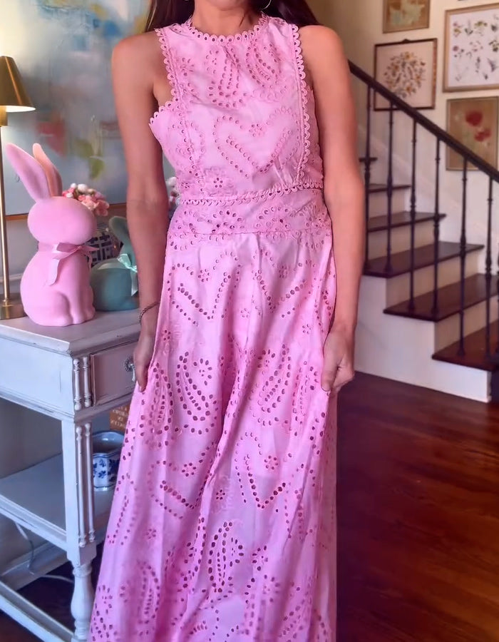 Lace Holes Two Pieces Dress