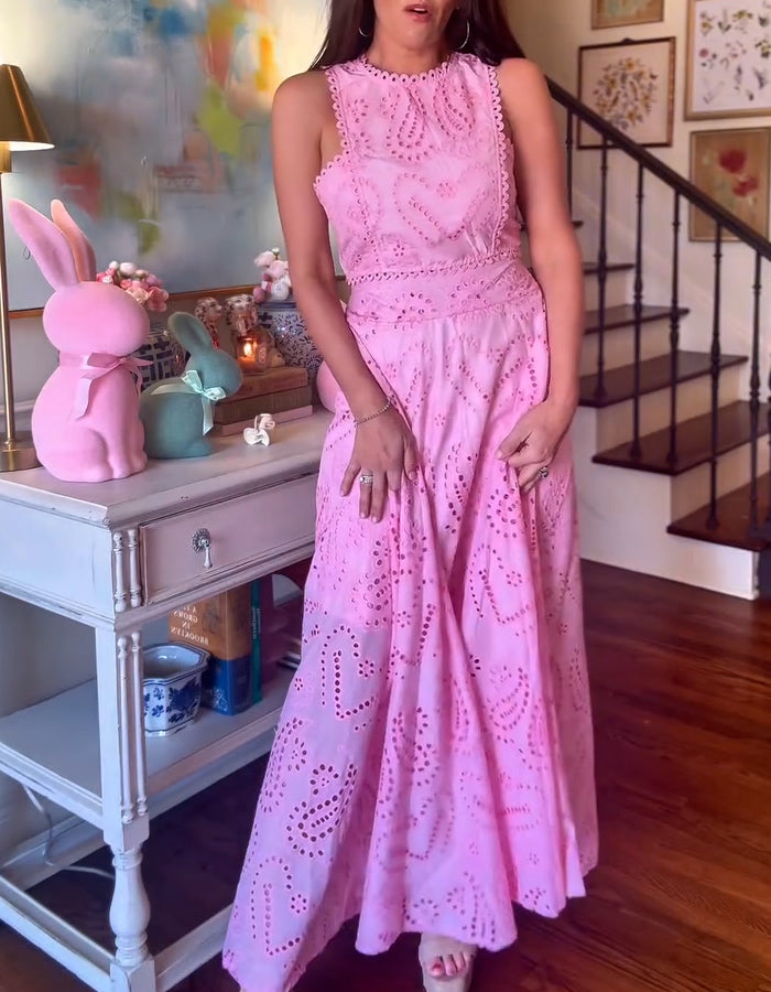 Lace Holes Two Pieces Dress