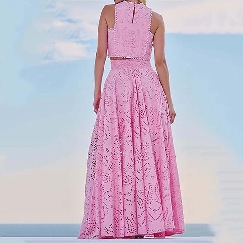 Lace Holes Two Pieces Dress