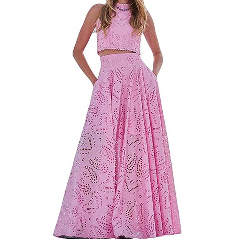 Lace Holes Two Pieces Dress