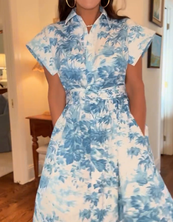 A-Line Button Shirt Dress