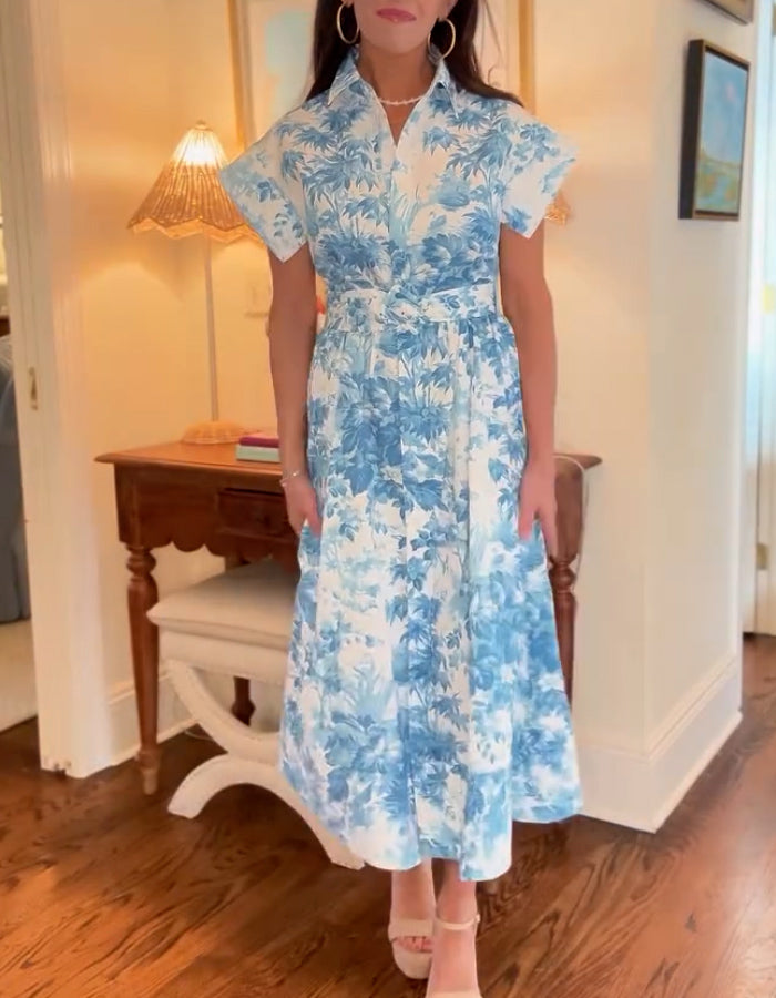 A-Line Button Shirt Dress