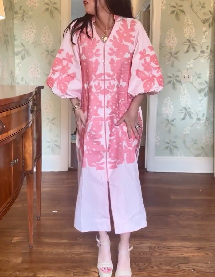 Embroidery 3/4 Sleeves Dress