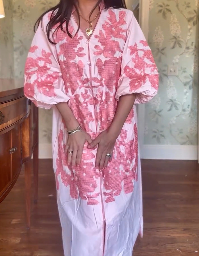 Embroidery 3/4 Sleeves Dress