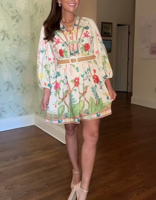 Lantern Sleeve Casual Dress