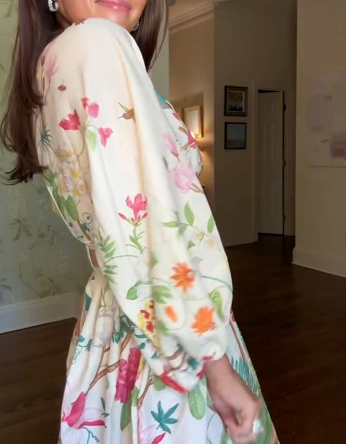 Lantern Sleeve Casual Dress