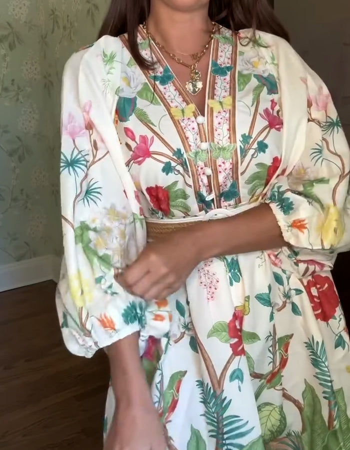 Lantern Sleeve Casual Dress