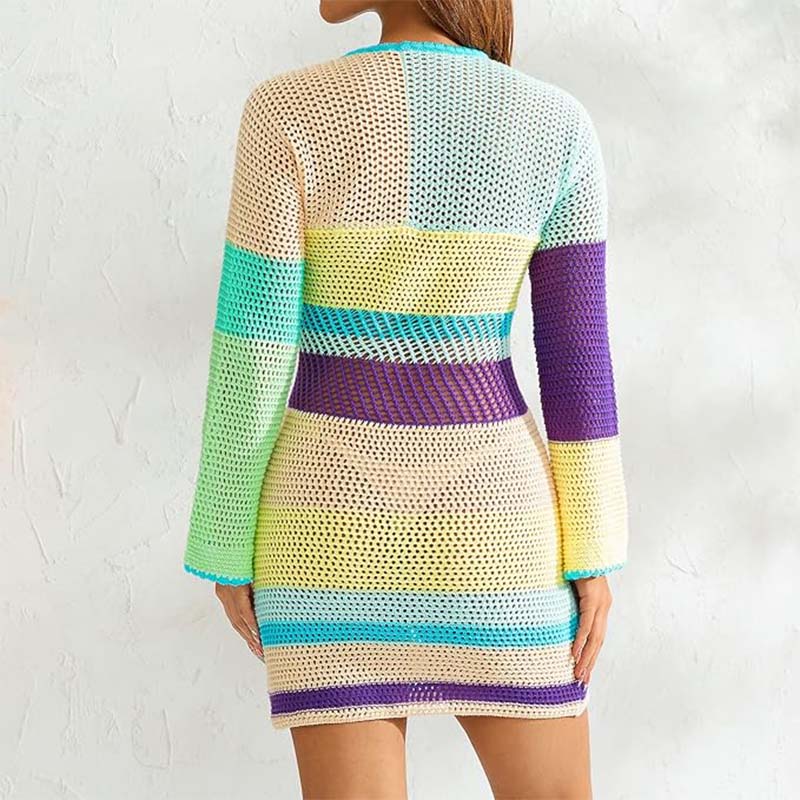 Crochet Knit Mini Dress