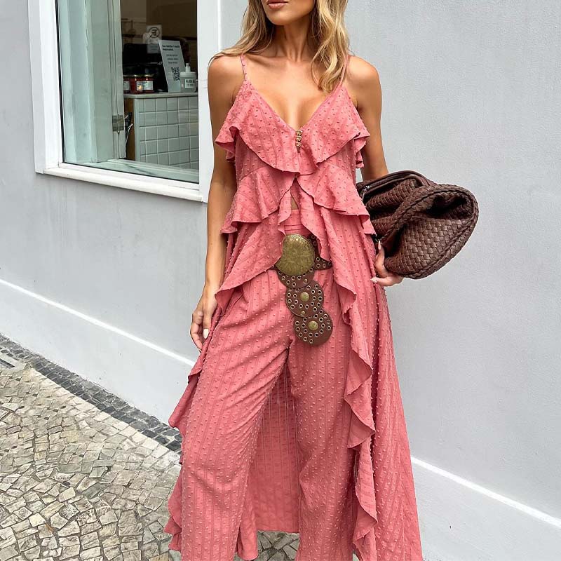 Pink Halter Long Top