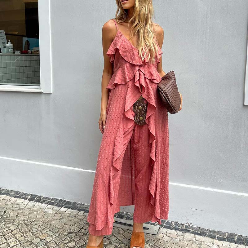 Pink Halter Long Top