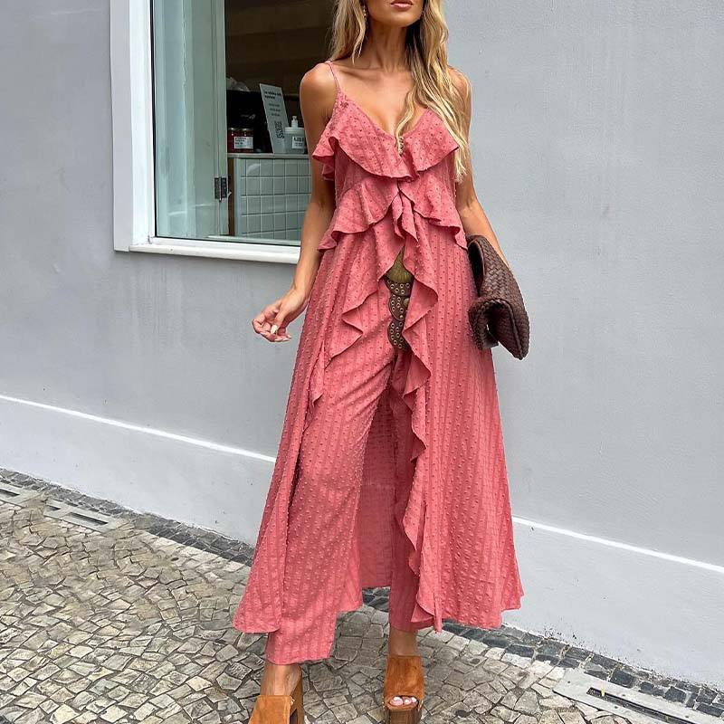 Pink Halter Long Top