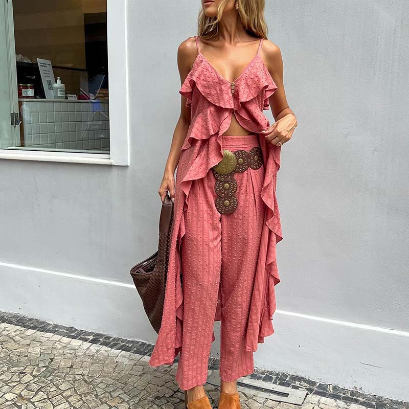 Pink Halter Long Top