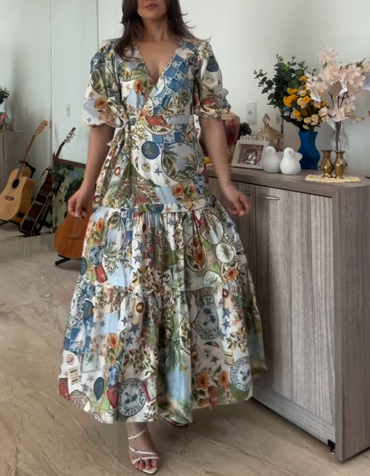 Multi-Color Printed Dress