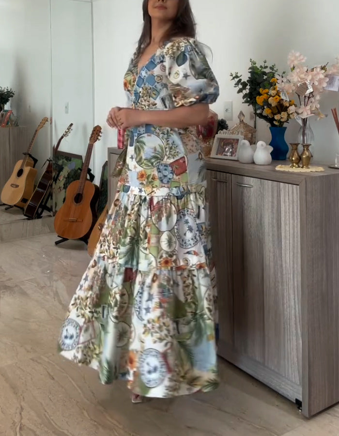 Multi-Color Printed Dress