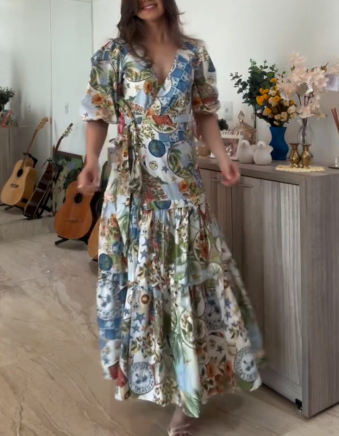 Multi-Color Printed Dress