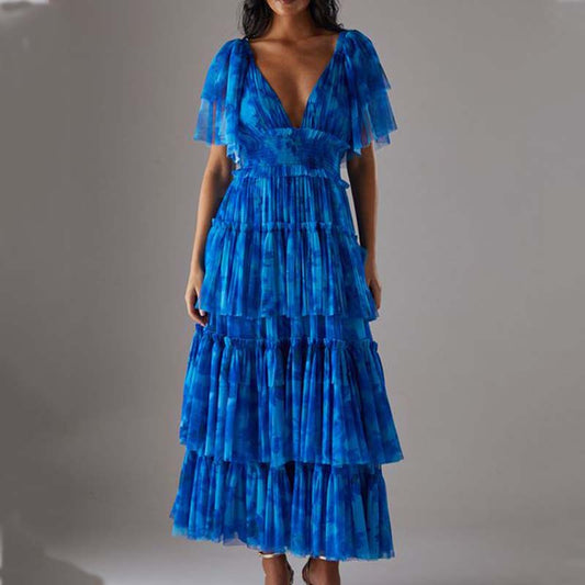 Flutter Sleeve Tulle Dress