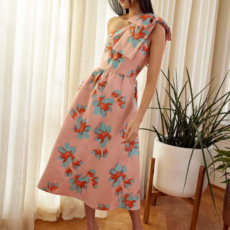 Plum One-Shoulder Dress