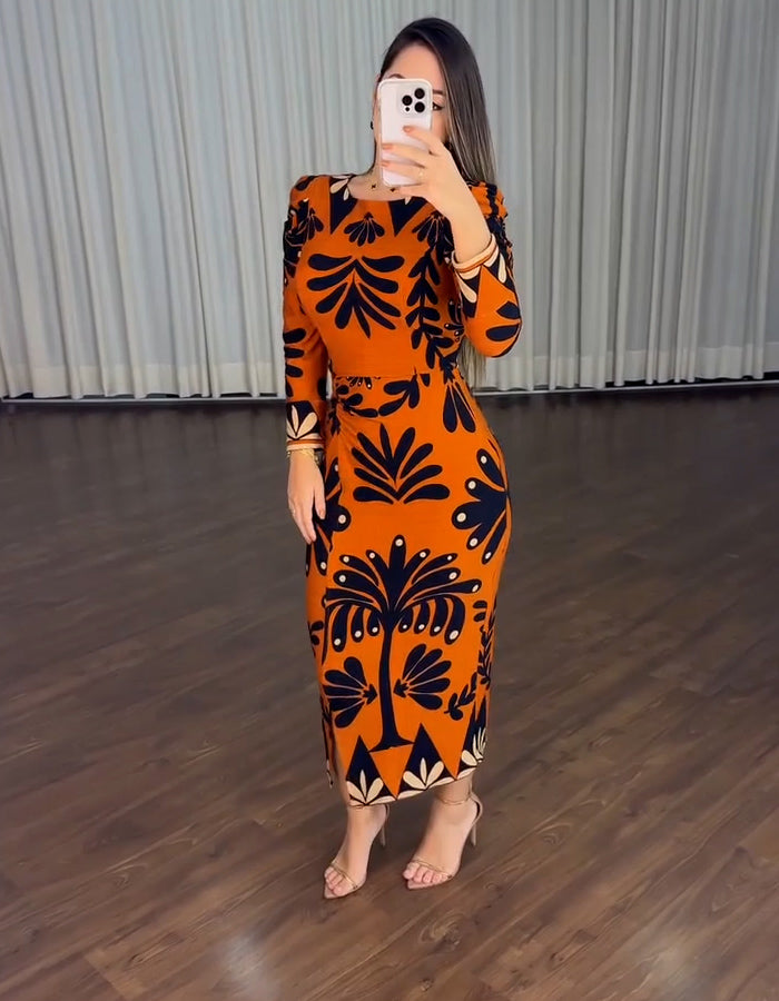 Printed Slim Dress